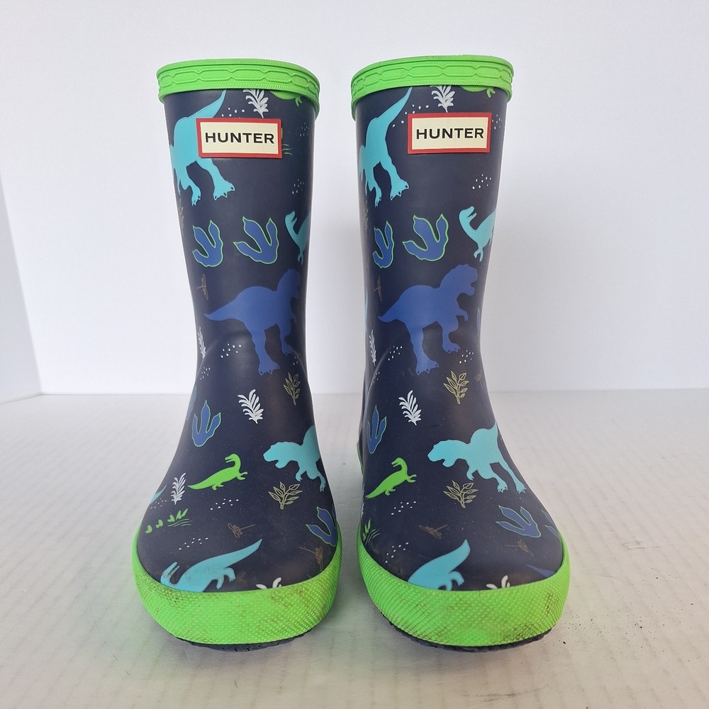 Used Hunter Kids Dinosaur Rain Boots Youth Size 2