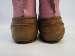 John Deere Infant Size 4 Brown Pink Leather Cowboy Western Boots