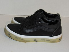 VANS Old Skool OTW Foxing Translucent Soles Black Canvas Shoes Youth Size 1.5