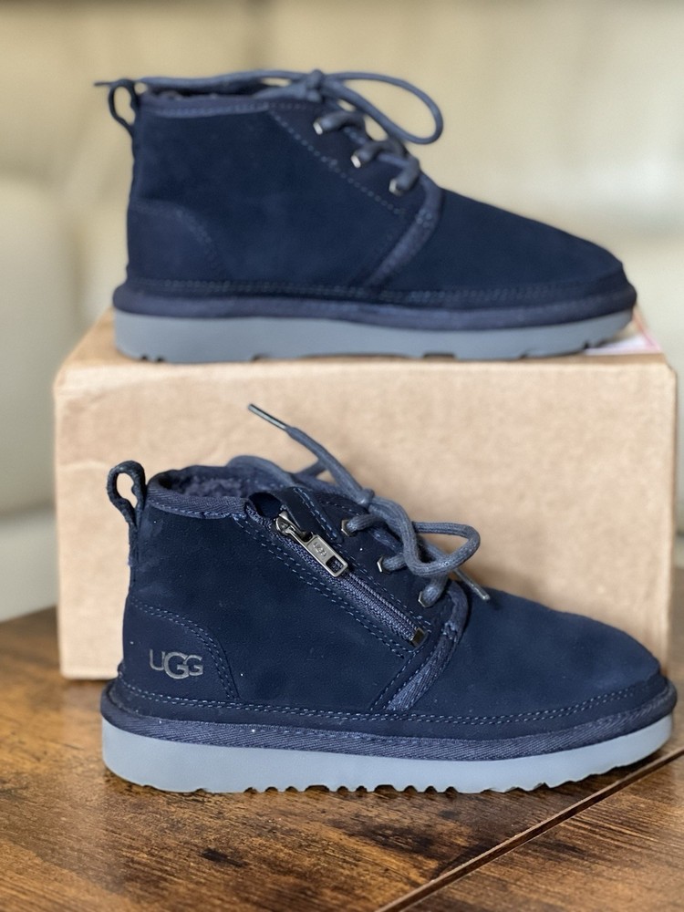 UGG Neumel Zip Kids/Toddlers Bootie Size 13, Navy Blue, Lined For Warmth, Zip