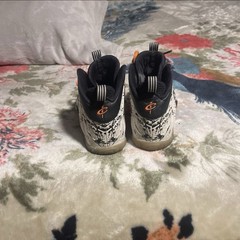 Nike Little Posite One Shattered Backboard Sneaker Black White Orange 5Y