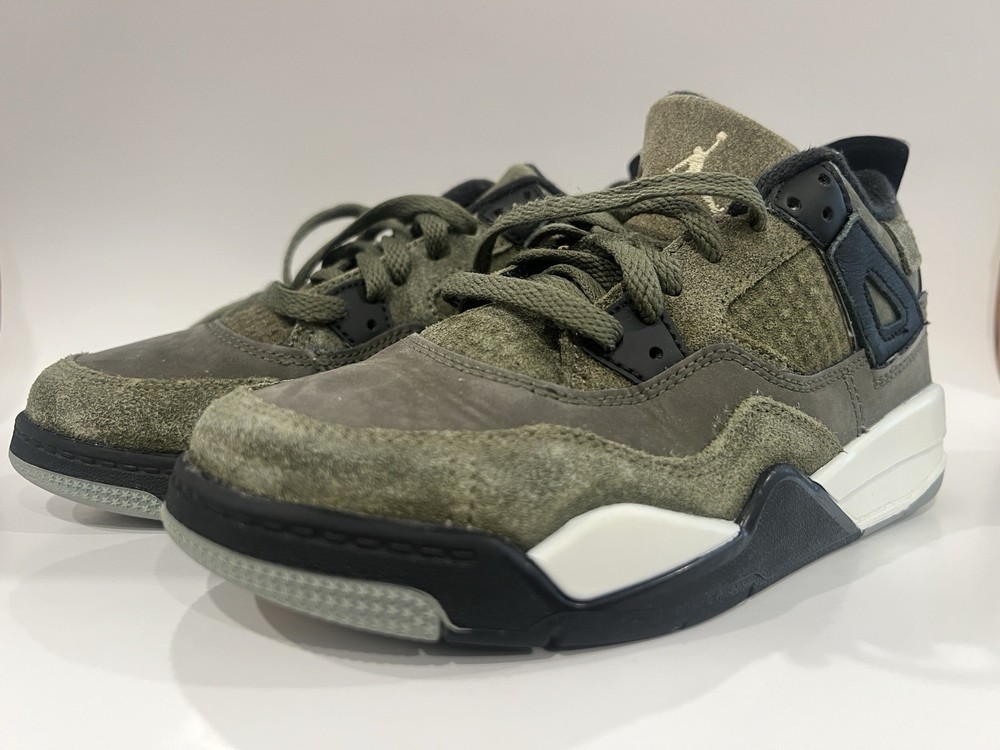 Nike Air Jordan 4 PS SE Craft Medium Olive, Kids Size 1Y, Authentic FB9929-200