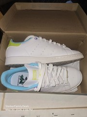 Adidas Stan Smith Monsters Inc Mike Sulley White Sneakers Youth Kid Shoes Sz 6.5