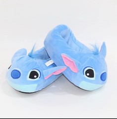 Cute Light Blue Plush Slippers – Soft Cartoon Animal Design – Cozy Indoor