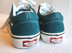 Vans Off The Wall Authentic Green/white Kids Size 13 Suede