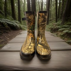 Magellan Outdoors Realtree Camo Waterproof Rubber Rain Boots (Youth 6) Pre-owned