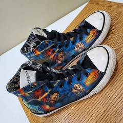 Converse Kids Sneakers Size 4 Turquoise Chuck Taylor All Star Superman Hi Top