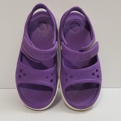 Crocs 14854 Crocband II Purple White Strappy Open Toe Sandals Youth Toddler 11 C