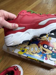 Fila Ray Tracer X Rugrats Reptar Sneakers Kid Size 6.5 Red White Chunky Shoes