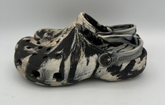 Crocs Classic Clogs Kids C13 White Black Marbled Slip On Shoes