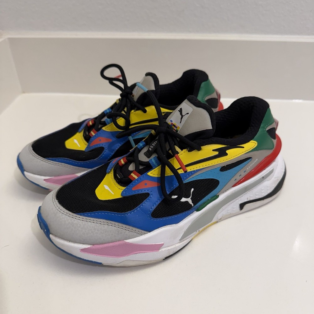 PUMA RS-Fast Jr International Flags 38152901 SIZE 6 C Excellent Condition Junior