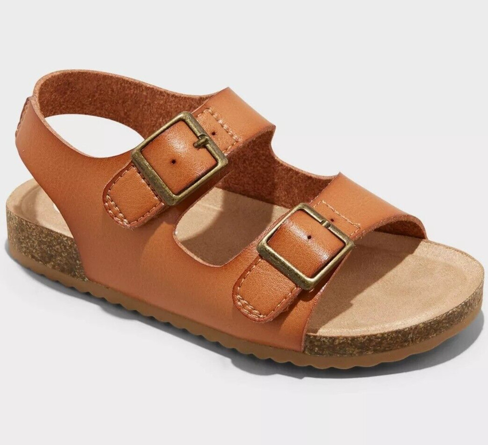 Toddler Reagan Footbed Hook and Loop Adjustable Strap Sandals Brown Cat & Jack