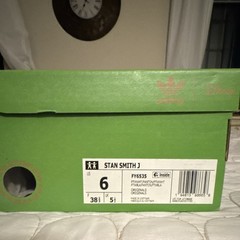 adidas Stan Smith J Kermit the Frog White/Green Leather Sneakers Kids 6 FY6535