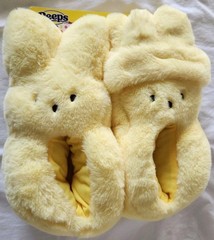 Peeps Marshmallow SLIPPERS & HEADBAND Yellow Plush Bunny PEEPS sz 13-1 „NEW“