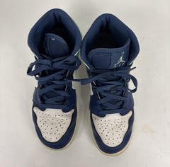 Size 7Y – Jordan 1 Mid Blue Mint 2022 – NO INSOLES – Pre Owned – 554725-413