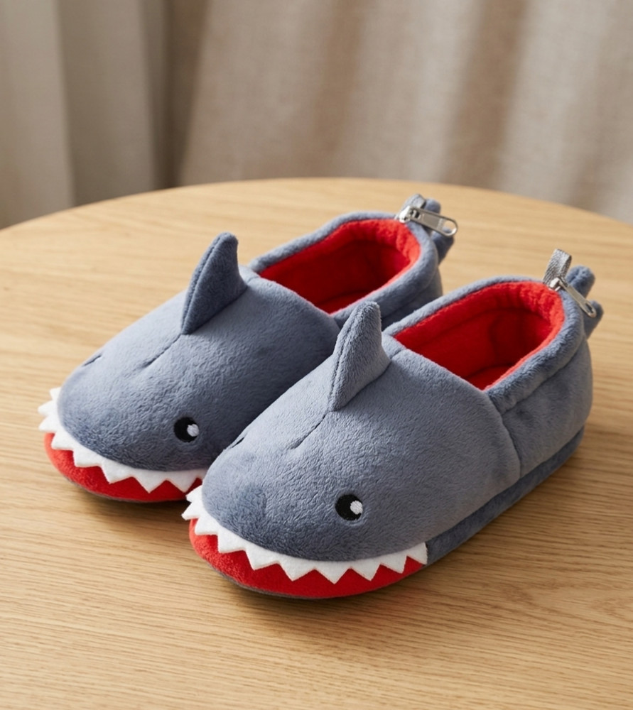 H&M Gray Shark Slippers Costume Size: 12.5-13.5 Brand NEW