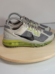 NIKE AIR MAX 2013 SNEAKERS WOLF-GREY/VOLT-GREEN GRADE SCHOOL YOUTH 5Y WOMEN 6.5.