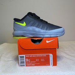 TD Nike Air Max Invigor Grey Black Green 749574-002 NEW Kids Toddler Size 9c