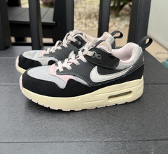 Nike Air Max 1 Unisex Kids Sneaker US 12C Black Pink Gray DZ3308-004