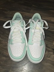 Nike Dunk Low Mint Green White Youth Size 5.5Y Sneakers Clean Preowned No Box