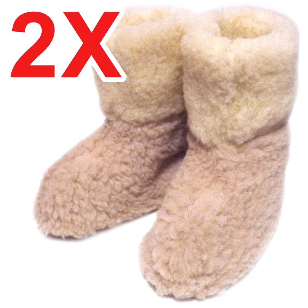 2X PAIRS WARMING SLIPPERS / Kids Unisex BIEGE / FREE SHIPPING!