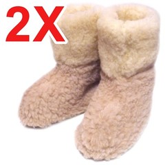 2X PAIRS WARMING SLIPPERS / Kids Unisex BIEGE / FREE SHIPPING!