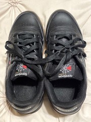 Reebok Classic Leather Black/Gum Shoes Sneakers Kids Size 2.5 New No Box