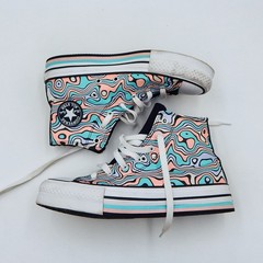 Converse Chuck Taylor All Star Platform Lift Color Swirl High Top Sneakers 4.5