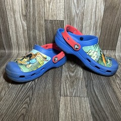 Crocs Superman Blue Red Rubber Clogs Slip On Shoes Little Kids Size 1