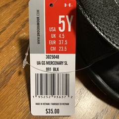 NEW-Under Armour Mercenary Slides-Choice of Big Kid Size 1Y, 4Y or 5Y-Black