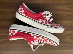 Vans Old School Checkerboard Red White Checker Skateboard Size 6.5 Men 8.0 Women