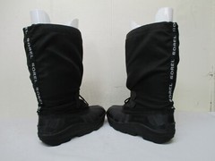 SOREL Canada Black Rubber Canvas Winter Lined Snow Boots Youth Size 4
