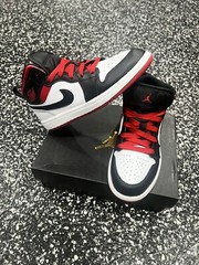 Nike Air Jordan 1 Mid PS WHITE/Gym Red-Black DQ8424-106 Size 1.5y-3Y
