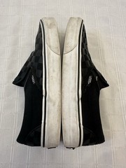 VANS Asher Checkerboard Check Canvas Slip On Shoes Pewter Black M 6 W 7.5