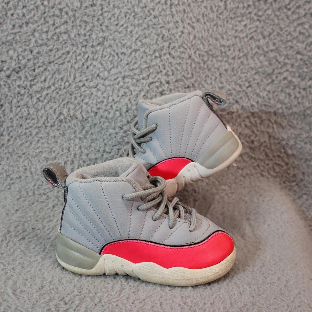 Jordan 12 Retro Toddlers 819666-060 Wolf Grey Shoes Baby 6C
