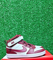 Nike Court Borough Mid 2 Mid Top Size: 3Y Kids Sneakers Pearl/Team Red