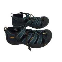 Keen Blue Canvas Leather Waterproof Newport Sandals Shoes Kids Size 3 US