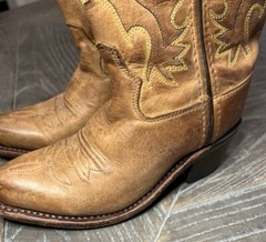 Old West Childrens Cowboy Boots Snip Toe Brown Size 9 Unisex CF8229