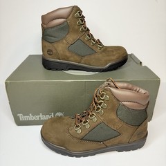 Timberland Youth Field Boots 6” Brown Nubuck Green Size 2.5Y Kids Hiking Outdoor