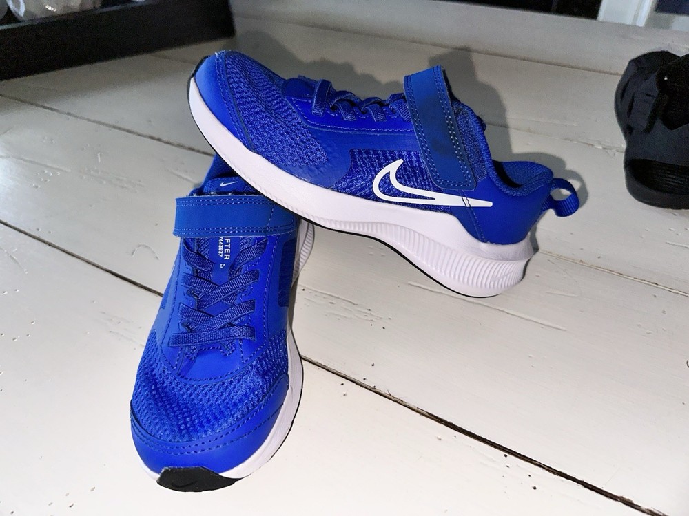 Toddler 10.5 Nike Downshifter Bright Blue Easy On Sneakers READ