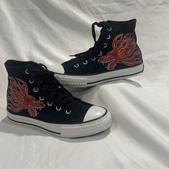 RARE Converse Chuck Taylor Dragon Flame High Top Youth Size 2 NWB