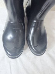 Hunter Big Kids Original Gloss Rain Boots Size 1 Black Waterproof Buckle Strap
