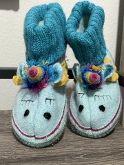 Garnet Hill Unicorn Wool Slippers, Size 10 Colorful Whimsical Fun Twee Girls