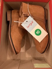 Cat & Jack Toddler Unisex Size 10 Penelope Zipper Boots Cognac Tan Faux Suede