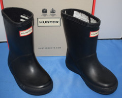 Kids Hunter First Classic Black Rubber Rain Boots Size Boys 7 & Girls 8 ~ A3#47
