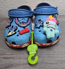 Crocs Disney Stitch & Scrump Classic Clog Kids C8 Blue New With Tag