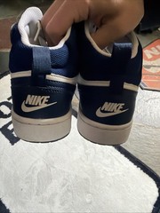 Nike Court Borough Mid 2 White Signal Blue Size 7Y CD7782-107 Logo Strap