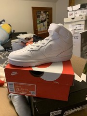 Nike Court Borough Mid 2 (PSV) Kids Sneakers US 12C White Leather CD7783-100