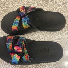 Chaco Kids Chillos Slide Sandals Rainbow Tie Dye JCH180342 Size 1 US