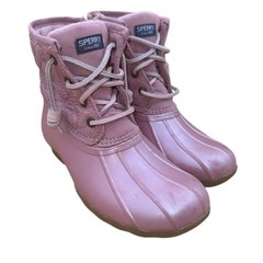 Sperry Rose Pink Saltwater Duck Boot, Women’s Size 1, EUC
